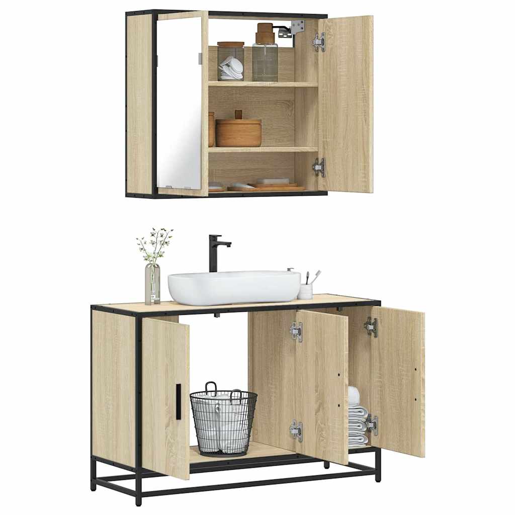 VXL8721102923975 m en hd 1 Set mobilier de baie, 2 piese, stejar sonoma, lemn prelucrat Set mobilier de baie, 2 piese, stejar sonoma, lemn prelucrat