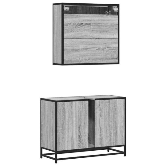 VXL8721102924392 g en hd 5 Set mobilier de baie, 2 piese, gri sonoma, lemn prelucrat VXL8721102924392 g en hd 5