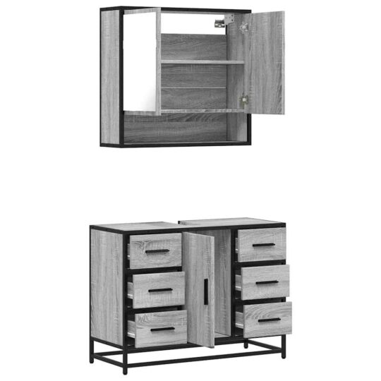 VXL8721102924392 g en hd 6 Set mobilier de baie, 2 piese, gri sonoma, lemn prelucrat VXL8721102924392 g en hd 6