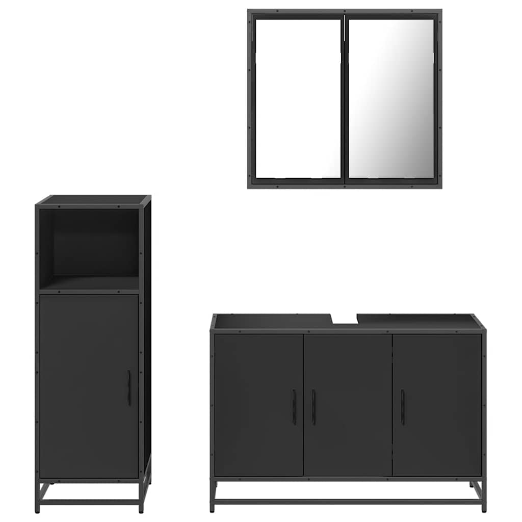 VXL8721102924569 g en hd 3 Set mobilier de baie, 3 piese, negru, lemn compozit Set mobilier de baie, 3 piese, negru, lemn compozit - imagine 5