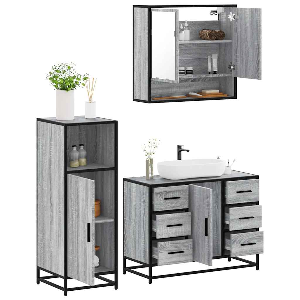 VXL8721102924996 m en hd 1 Set mobilier de baie, 3 piese, gri sonoma, lemn prelucrat Set mobilier de baie, 3 piese, gri sonoma, lemn prelucrat