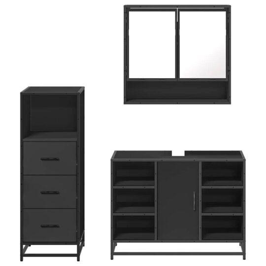 VXL8721102925665 g en hd 3 Set mobilier de baie, 3 piese, negru, lemn compozit VXL8721102925665 g en hd 3