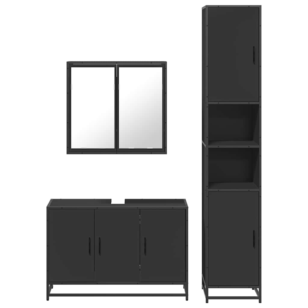 VXL8721102925764 g en hd 3 Set mobilier de baie, 3 piese, negru, lemn compozit Set mobilier de baie, 3 piese, negru, lemn compozit - imagine 5