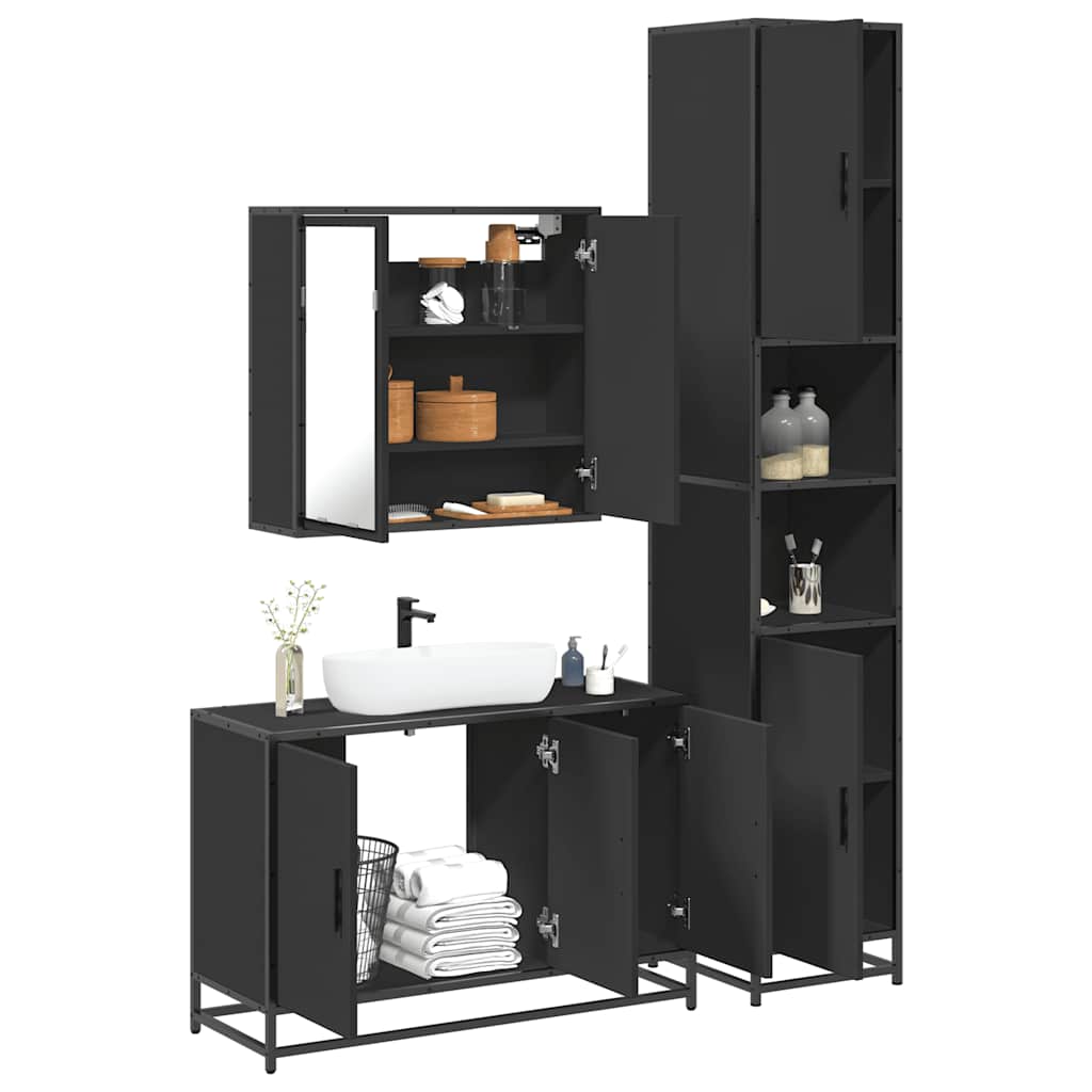 VXL8721102925764 m en hd 1 Set mobilier de baie, 3 piese, negru, lemn compozit Set mobilier de baie, 3 piese, negru, lemn compozit
