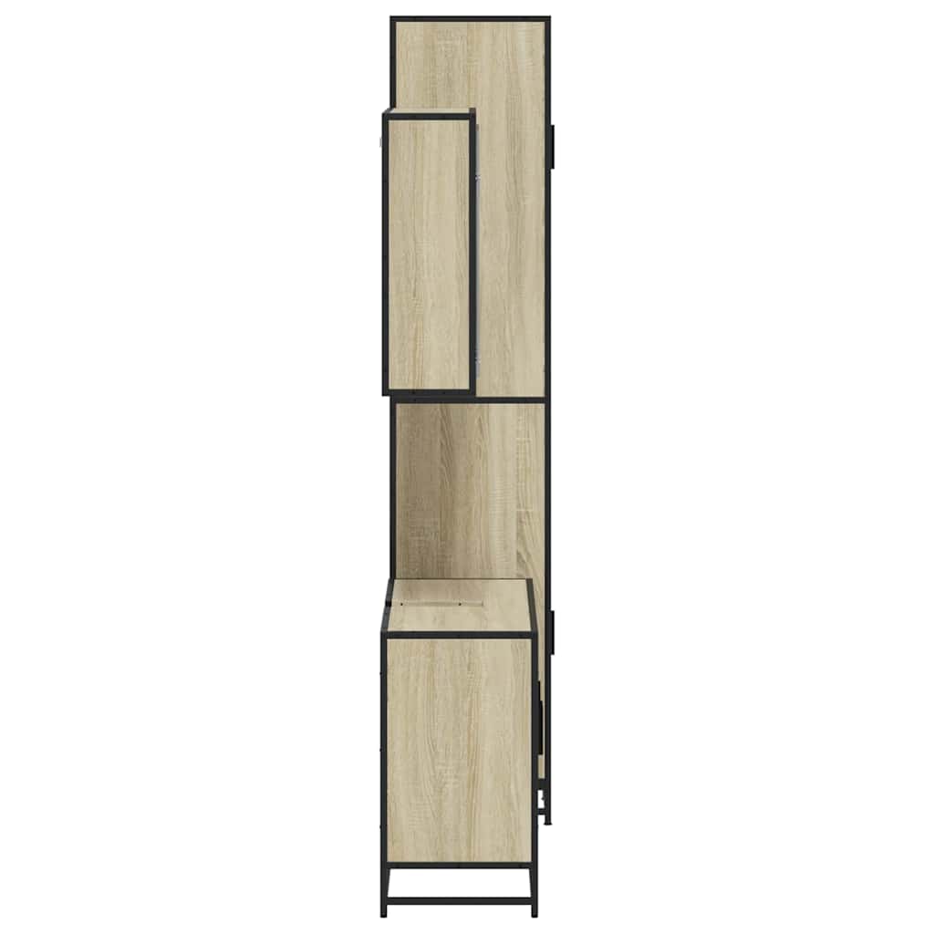 VXL8721102925771 g en hd 4 Set mobilier de baie, 3 piese, stejar sonoma, lemn prelucrat Set mobilier de baie, 3 piese, stejar sonoma, lemn prelucrat - imagine 6