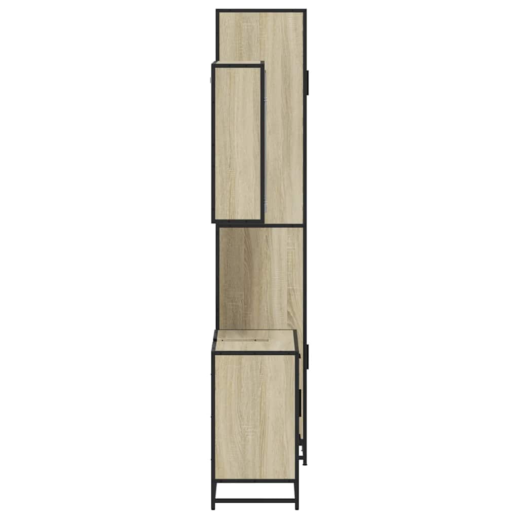 VXL8721102925825 g en hd 4 Set mobilier de baie, 3 piese, stejar sonoma, lemn prelucrat Set mobilier de baie, 3 piese, stejar sonoma, lemn prelucrat - imagine 6