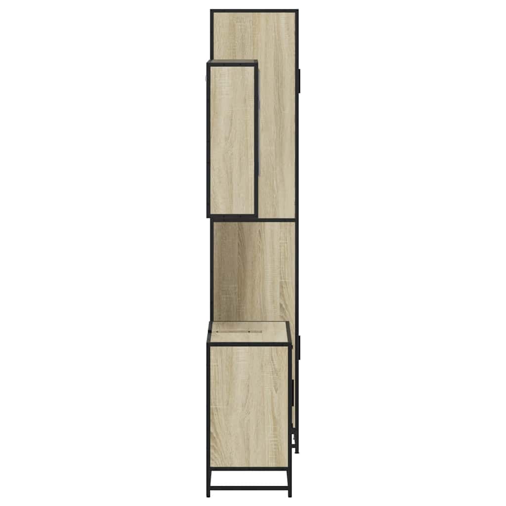 VXL8721102926129 g en hd 4 Set mobilier de baie, 3 piese, stejar sonoma, lemn prelucrat Set mobilier de baie, 3 piese, stejar sonoma, lemn prelucrat - imagine 6