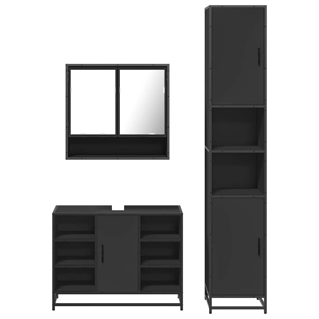 VXL8721102926266 g en hd 3 Set mobilier de baie, 3 piese, negru, lemn compozit Set mobilier de baie, 3 piese, negru, lemn compozit - imagine 5