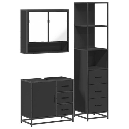 VXL8721102926815 a en hd 1 Set mobilier de baie, 3 piese, negru, lemn compozit VXL8721102926815 a en hd 1