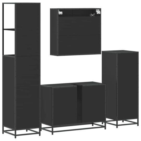 VXL8721102927768 g en hd 6 Set de mobilier de baie 4 piese Lemn negru prelucrat VXL8721102927768 g en hd 6