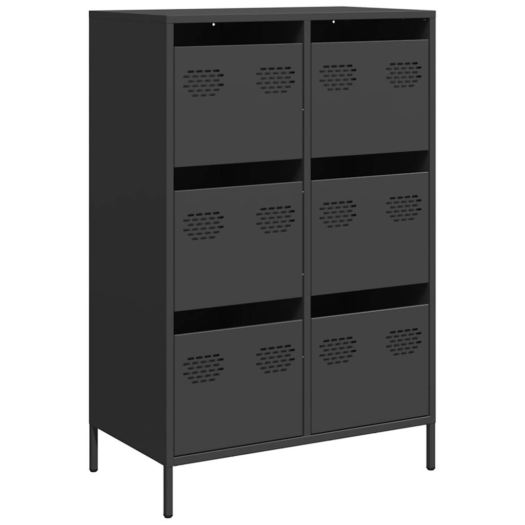 VXL8721102929779 a en hd 1 Dulap înalt, negru, 68x39x101,5 cm, oțel Dulap înalt, negru, 68x39x101,5 cm, oțel - imagine 2