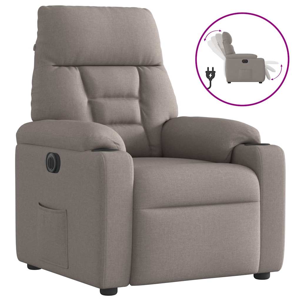 VXL8721102960017 a en hd 1 Fotoliu rabatabil electric, gri taupe, material textil Fotoliu rabatabil electric, gri taupe, material textil