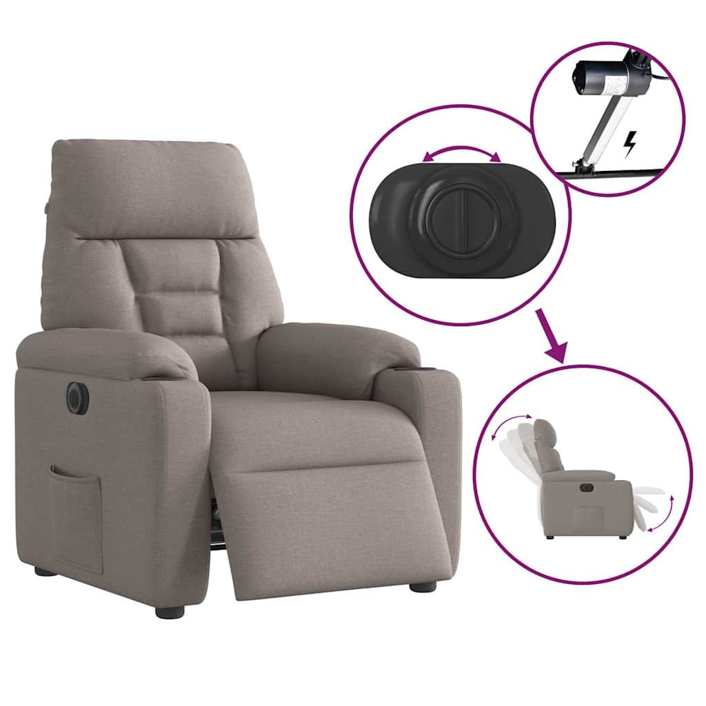 VXL8721102960017 g en hd 8 Fotoliu rabatabil electric, gri taupe, material textil Fotoliu rabatabil electric, gri taupe, material textil - imagine 9