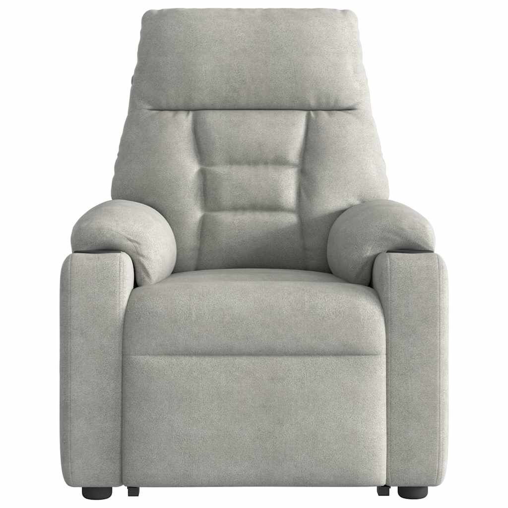 VXL8721102960703 g en hd 5 Fotoliu rabatabil cu ridicare, gri deschis, microfibră Fotoliu rabatabil cu ridicare, gri deschis, microfibră - imagine 6