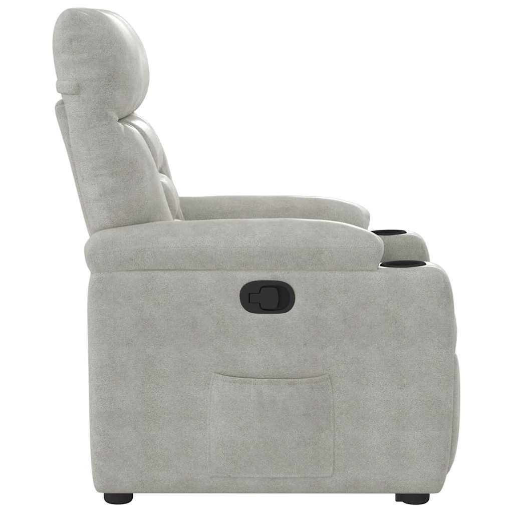 VXL8721102960703 g en hd 6 Fotoliu rabatabil cu ridicare, gri deschis, microfibră Fotoliu rabatabil cu ridicare, gri deschis, microfibră - imagine 7