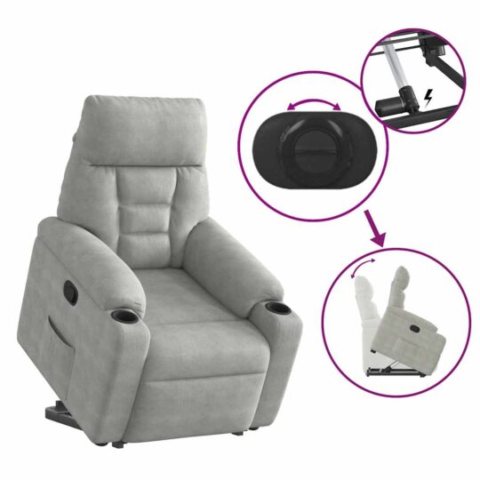 VXL8721102960703 g en hd 8 Fotoliu rabatabil cu ridicare, gri deschis, microfibră VXL8721102960703 g en hd 8