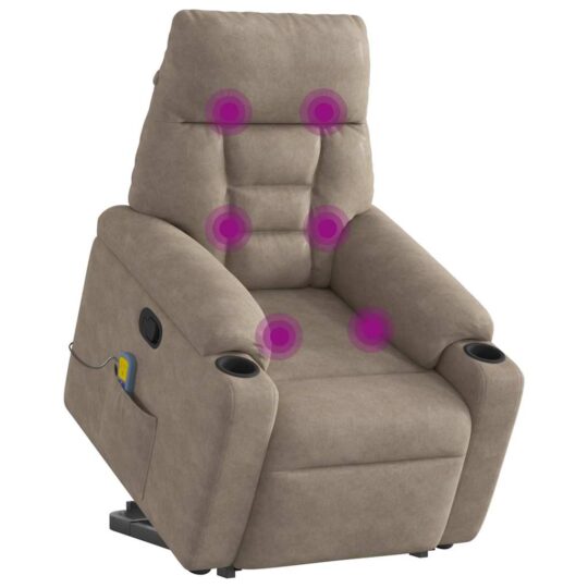 VXL8721102960765 g en hd 2 Fotoliu de masaj rabatabil cu ridicare, gri taupe, microfibră VXL8721102960765 g en hd 2