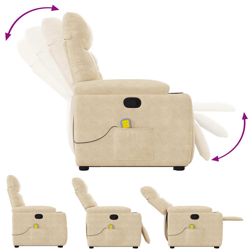 VXL8721102960802 g en hd 7 Fotoliu de masaj rabatabil cu ridicare, crem, microfibră Fotoliu de masaj rabatabil cu ridicare, crem, microfibră - imagine 8