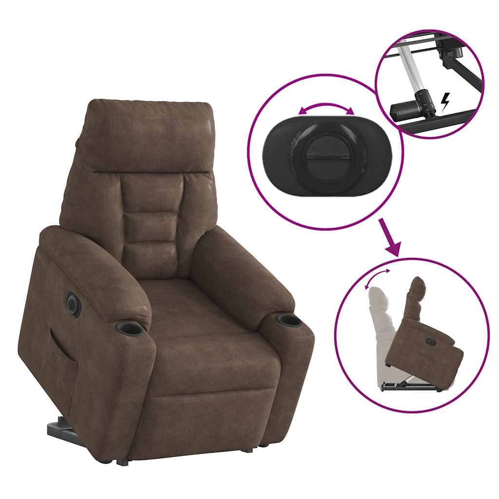 VXL8721102960826 g en hd 7 Fotoliu rabatabil electric cu ridicare, maro, microfibră Fotoliu rabatabil electric cu ridicare, maro, microfibră - imagine 8