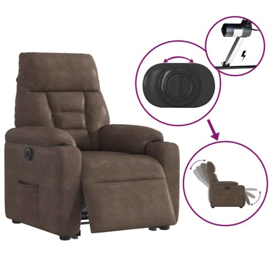 VXL8721102960826 g en hd 8 Fotoliu rabatabil electric cu ridicare, maro, microfibră VXL8721102960826 g en hd 8