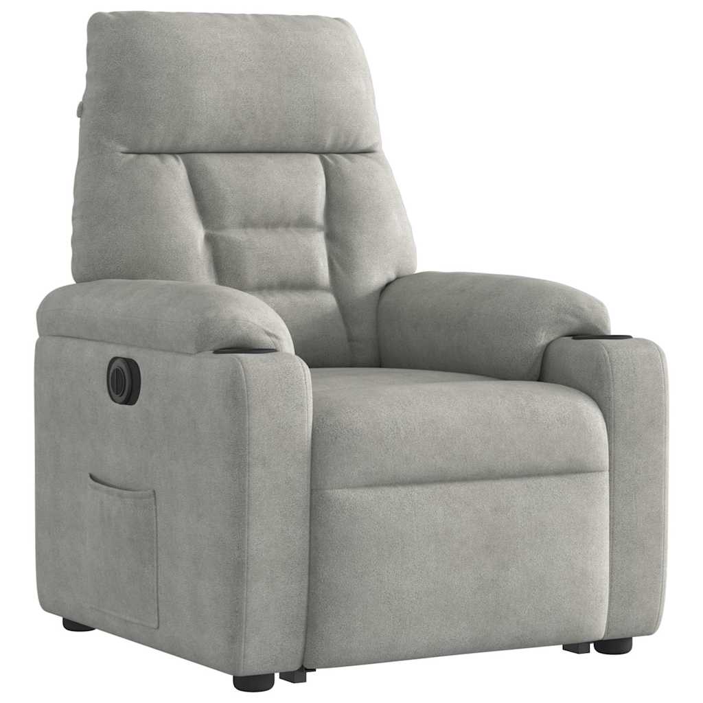 VXL8721102960840 g en hd 3 Fotoliu rabatabil electric cu ridicare, gri deschis, microfibră Fotoliu rabatabil electric cu ridicare, gri deschis, microfibră - imagine 4