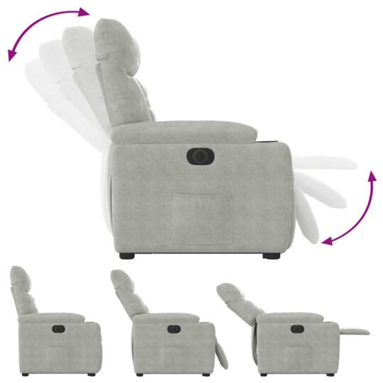 VXL8721102960840 g en hd 9 Fotoliu rabatabil electric cu ridicare, gri deschis, microfibră VXL8721102960840 g en hd 9