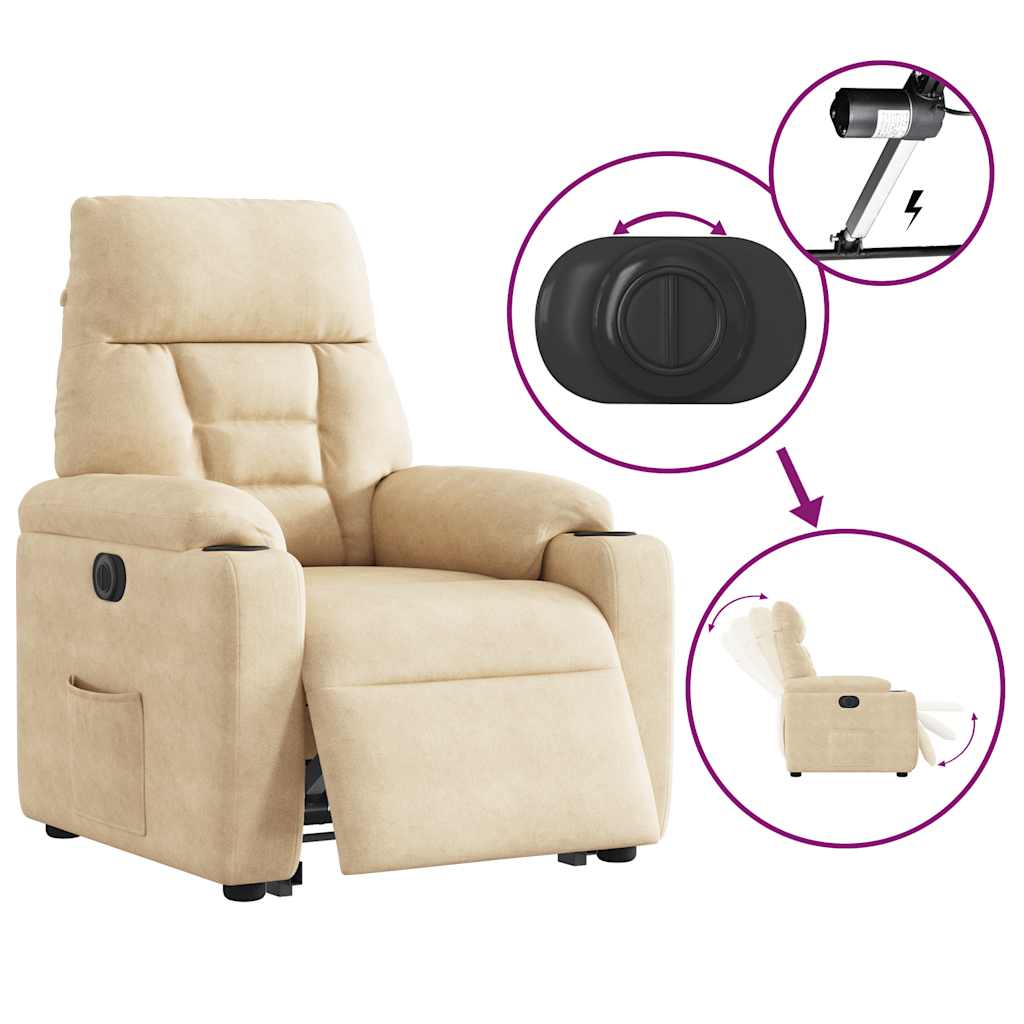 VXL8721102960871 g en hd 8 Fotoliu rabatabil electric cu ridicare, crem, microfibră Fotoliu rabatabil electric cu ridicare, crem, microfibră - imagine 9