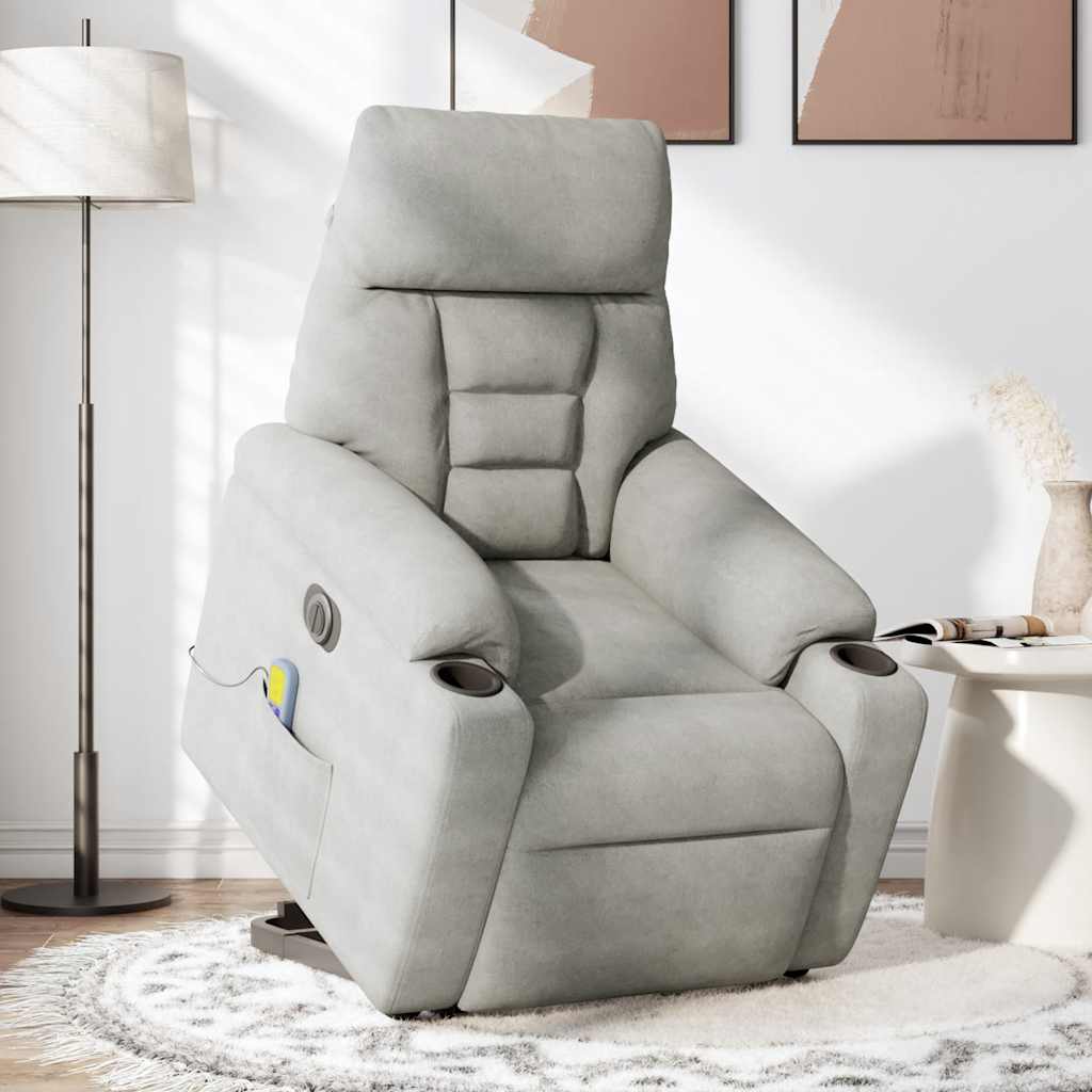 VXL8721102960918 g en hd 1 Fotoliu de masaj rabatabil electric cu ridicare gri, microfibră Fotoliu de masaj rabatabil electric cu ridicare gri, microfibră - imagine 2