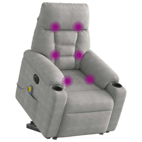 VXL8721102960918 g en hd 2 Fotoliu de masaj rabatabil electric cu ridicare gri, microfibră VXL8721102960918 g en hd 2