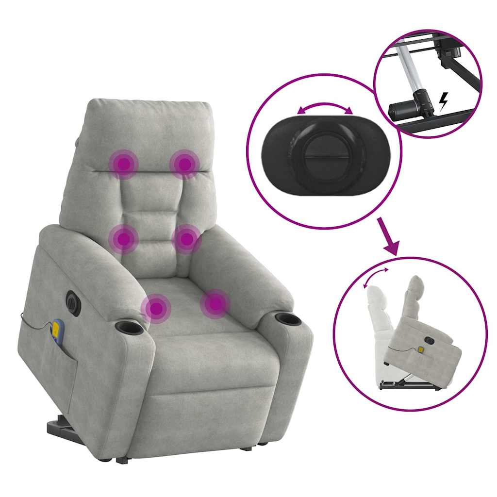 VXL8721102960918 g en hd 7 Fotoliu de masaj rabatabil electric cu ridicare gri, microfibră Fotoliu de masaj rabatabil electric cu ridicare gri, microfibră - imagine 8