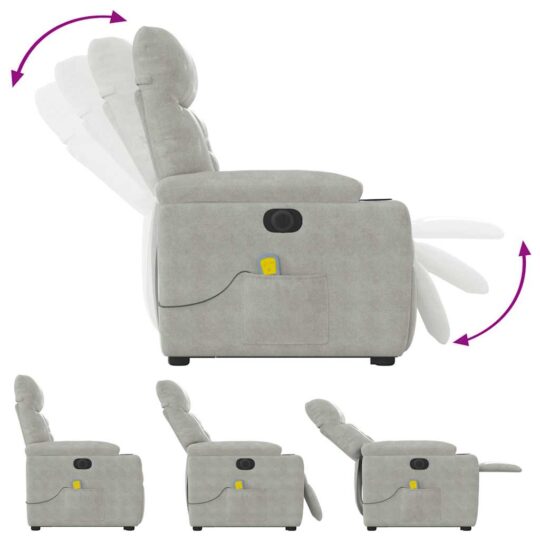 VXL8721102960918 g en hd 9 Fotoliu de masaj rabatabil electric cu ridicare gri, microfibră VXL8721102960918 g en hd 9