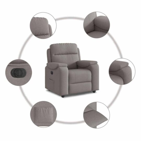 VXL8721102964152 g en hd 11 Fotoliu rabatabil electric, gri taupe, material textil VXL8721102964152 g en hd 11