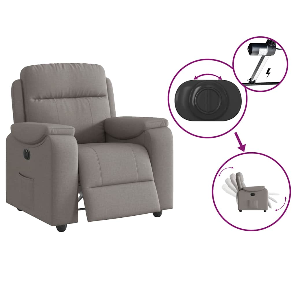 VXL8721102964152 g en hd 6 Fotoliu rabatabil electric, gri taupe, material textil Fotoliu rabatabil electric, gri taupe, material textil - imagine 7