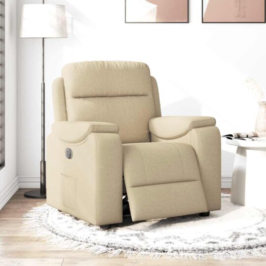 VXL8721102964169 g en hd 1 Fotoliu rabatabil electric, crem, material textil VXL8721102964169 g en hd 1