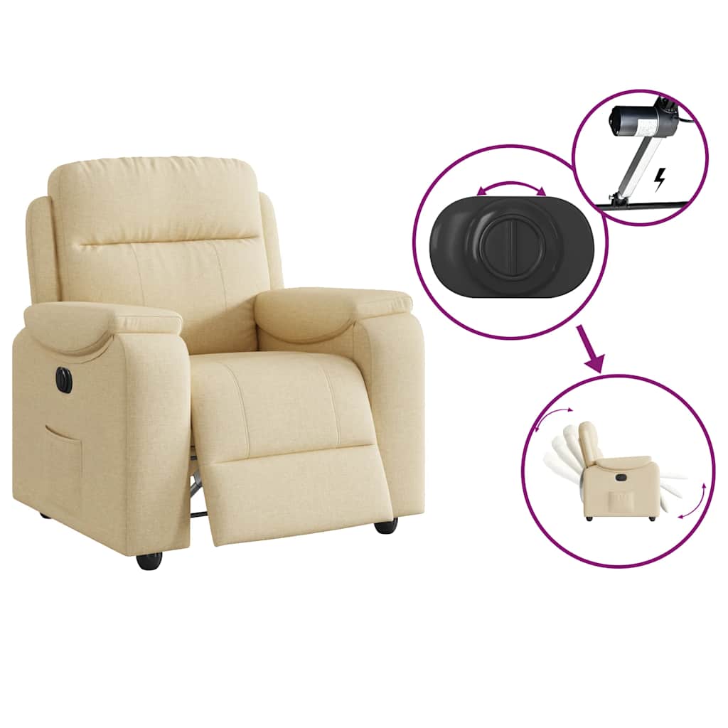 VXL8721102964169 g en hd 6 Fotoliu rabatabil electric, crem, material textil Fotoliu rabatabil electric, crem, material textil - imagine 7