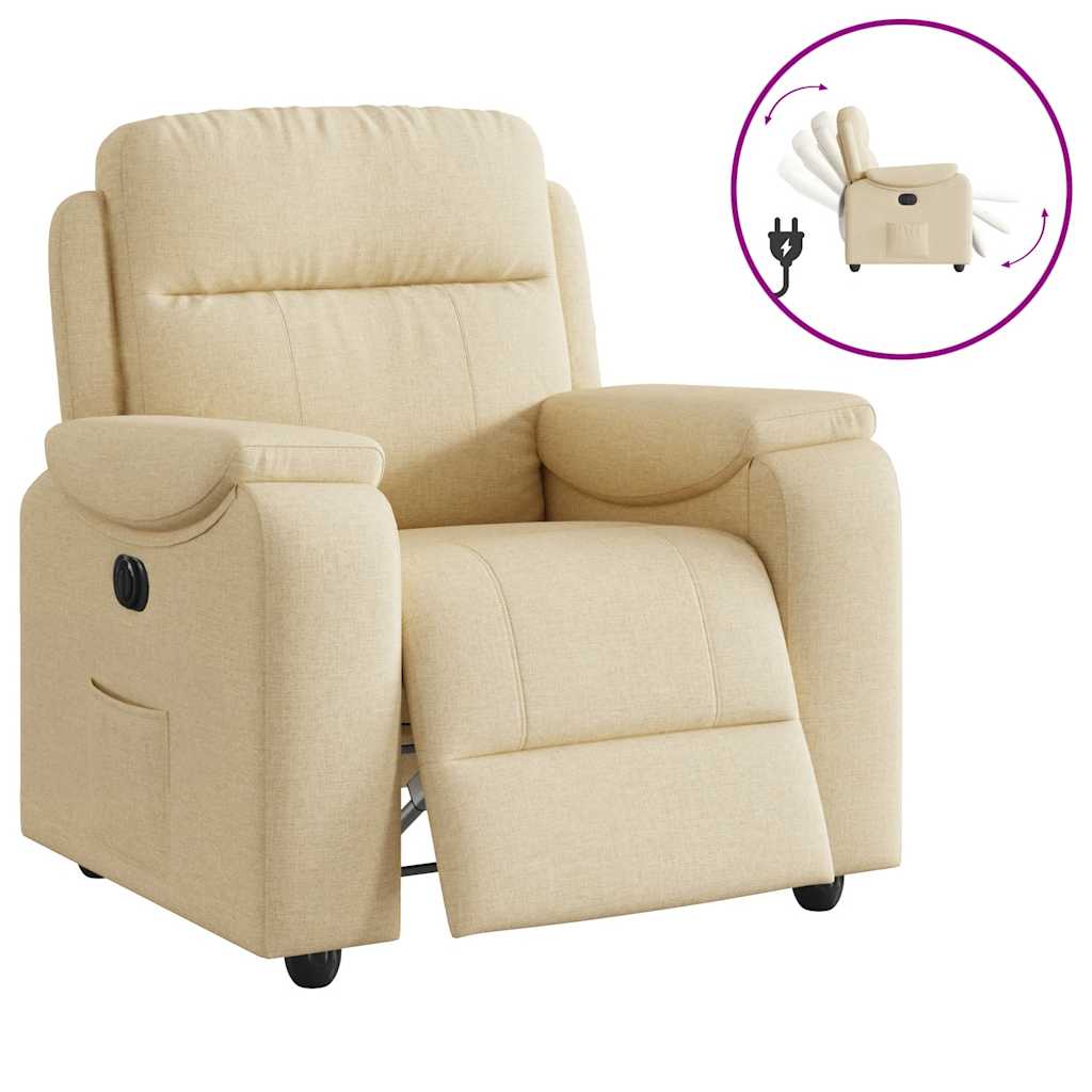 VXL8721102964169 g en hd 8 Fotoliu rabatabil electric, crem, material textil Fotoliu rabatabil electric, crem, material textil - imagine 9