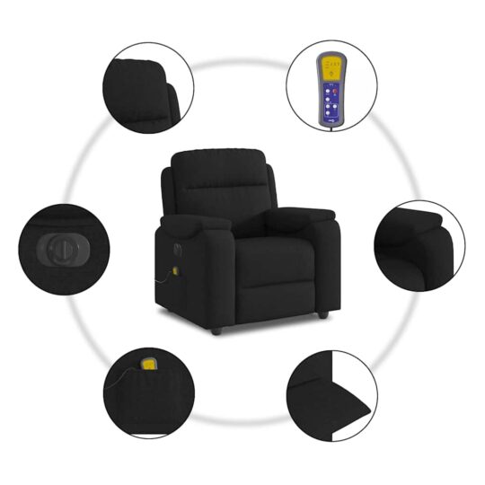 VXL8721102964206 g en hd 11 Fotoliu electric de masaj rabatabil, negru, textil VXL8721102964206 g en hd 11