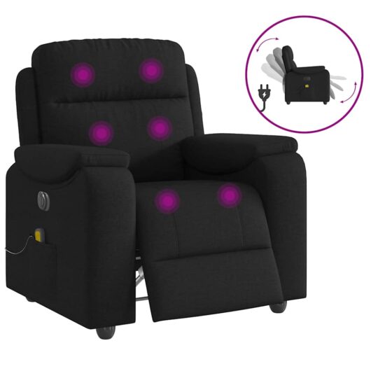 VXL8721102964206 g en hd 8 Fotoliu electric de masaj rabatabil, negru, textil VXL8721102964206 g en hd 8