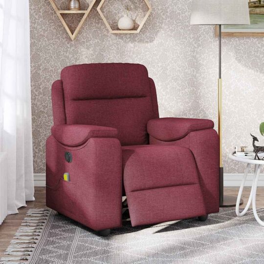 VXL8721102964213 g en hd 1 Fotoliu electric de masaj rabatabil, roșu vin, textil VXL8721102964213 g en hd 1