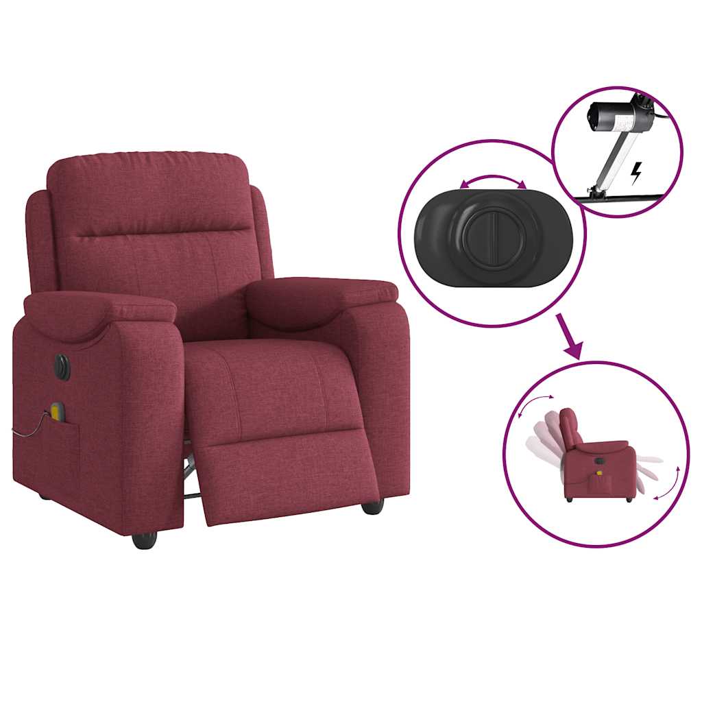 VXL8721102964213 g en hd 7 Fotoliu electric de masaj rabatabil, roșu vin, textil Fotoliu electric de masaj rabatabil, roșu vin, textil - imagine 8