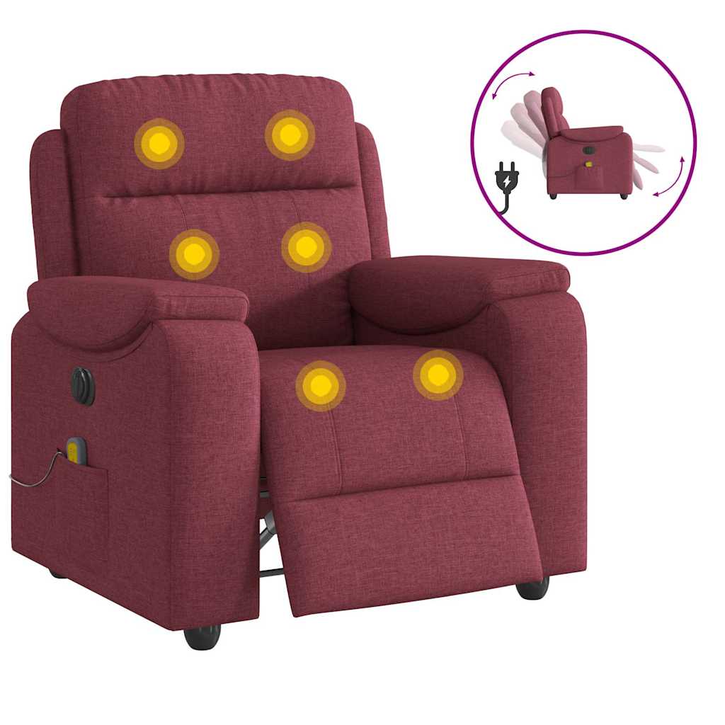VXL8721102964213 g en hd 8 Fotoliu electric de masaj rabatabil, roșu vin, textil Fotoliu electric de masaj rabatabil, roșu vin, textil - imagine 9