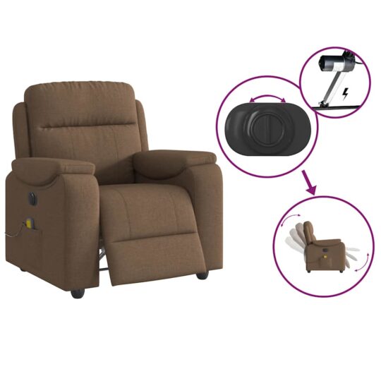 VXL8721102964220 g en hd 7 Fotoliu electric de masaj rabatabil, maro, textil VXL8721102964220 g en hd 7