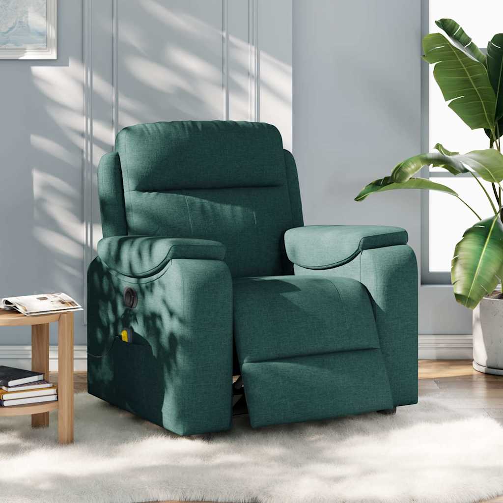 VXL8721102964244 g en hd 1 Fotoliu electric de masaj rabatabil, verde închis, textil Fotoliu electric de masaj rabatabil, verde închis, textil - imagine 2