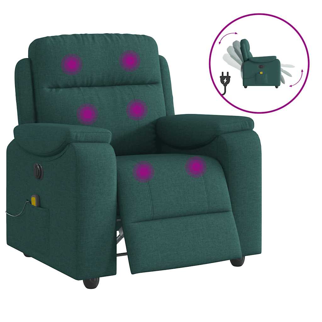 VXL8721102964244 g en hd 8 Fotoliu electric de masaj rabatabil, verde închis, textil Fotoliu electric de masaj rabatabil, verde închis, textil - imagine 9