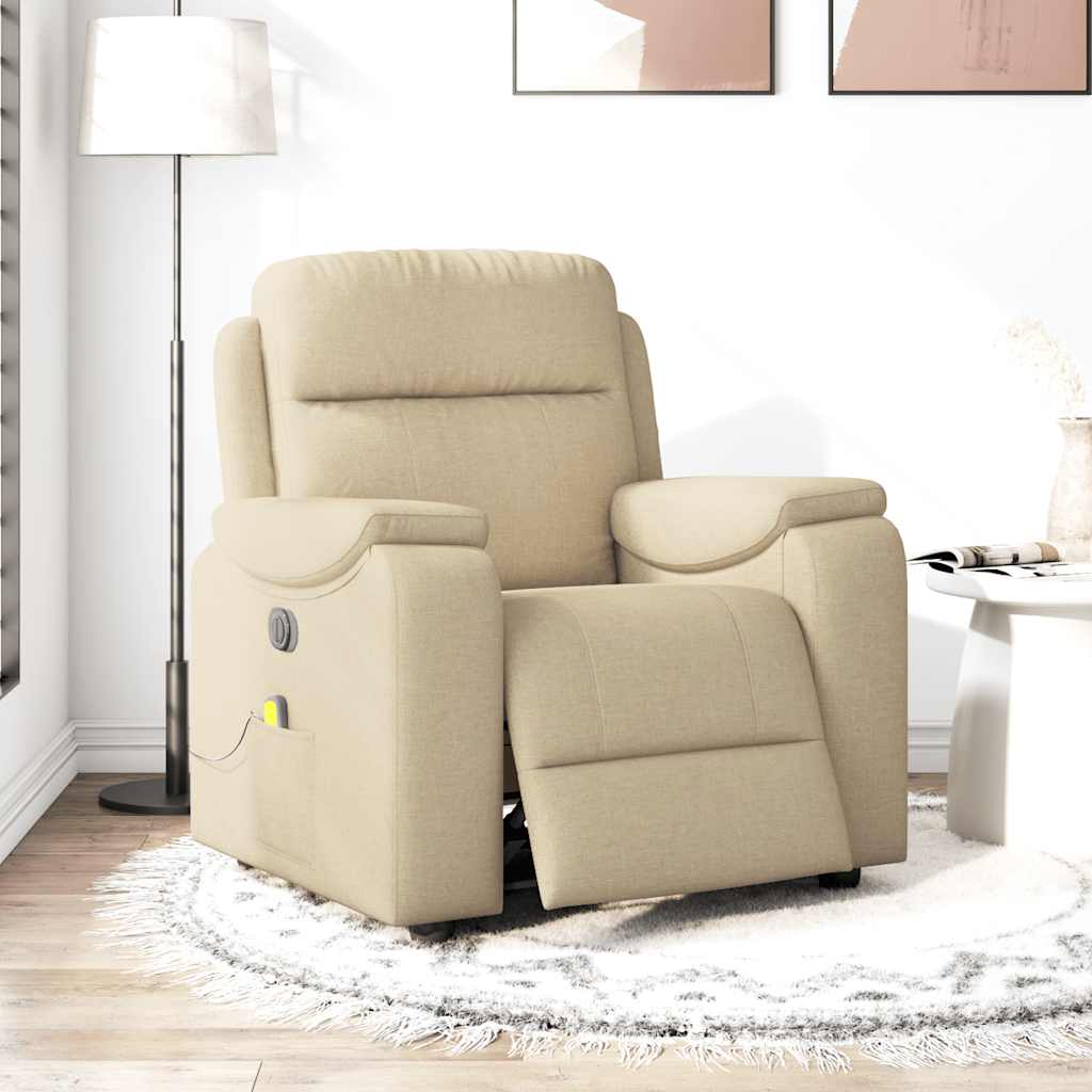 VXL8721102964268 g en hd 1 Fotoliu electric de masaj rabatabil, crem, textil Fotoliu electric de masaj rabatabil, crem, textil - imagine 2