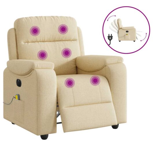 VXL8721102964268 g en hd 8 Fotoliu electric de masaj rabatabil, crem, textil VXL8721102964268 g en hd 8