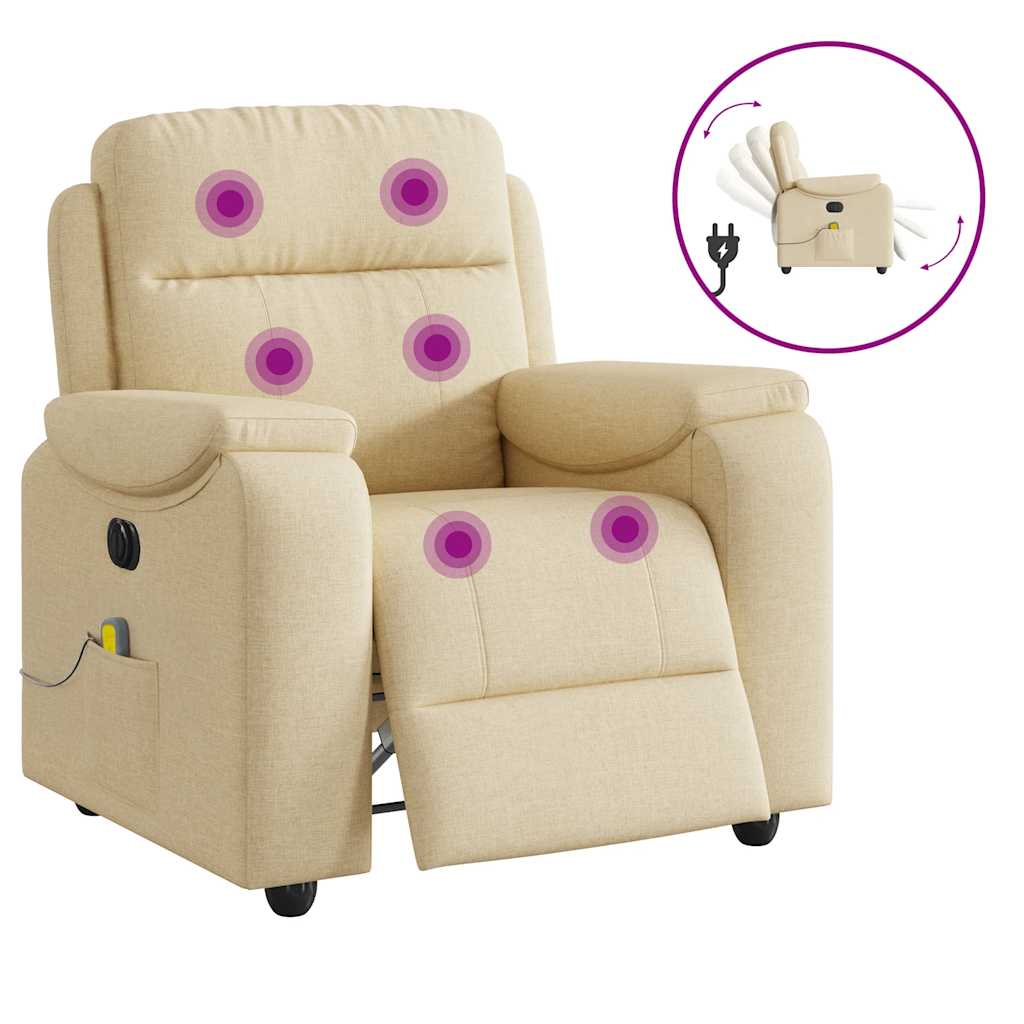 VXL8721102964268 g en hd 8 Fotoliu electric de masaj rabatabil, crem, textil Fotoliu electric de masaj rabatabil, crem, textil - imagine 9