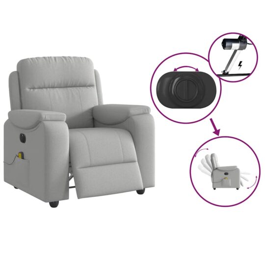 VXL8721102964275 g en hd 7 Scaun reclinabil electric pentru masaj Cloud Grey Fabric VXL8721102964275 g en hd 7