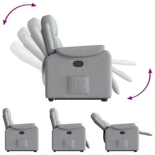 VXL8721102964282 g en hd 6 Fotoliu rabatabil cu ridicare, gri deschis, material textil VXL8721102964282 g en hd 6