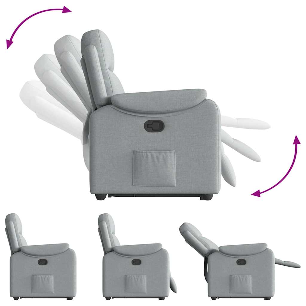 VXL8721102964282 g en hd 6 Fotoliu rabatabil cu ridicare, gri deschis, material textil Fotoliu rabatabil cu ridicare, gri deschis, material textil - imagine 7